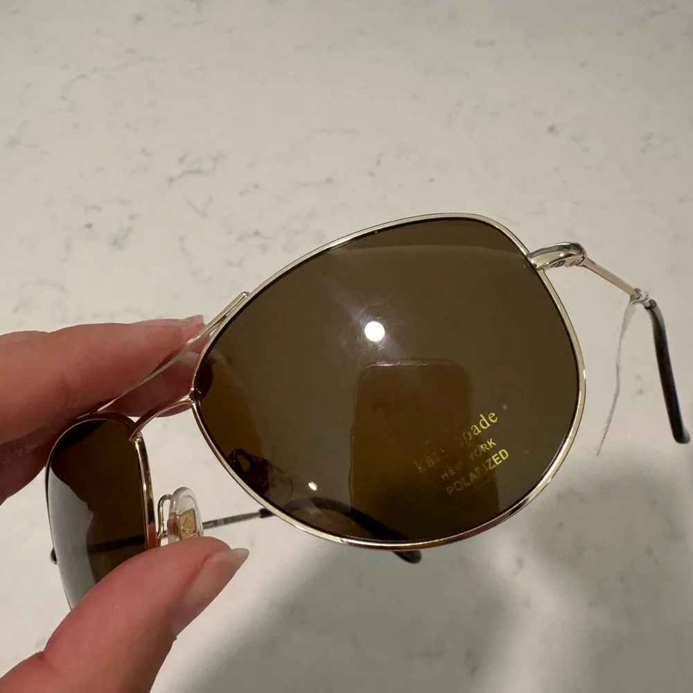 Kate Spade Brown Aviator Sunglasses with Double-Bridge Design